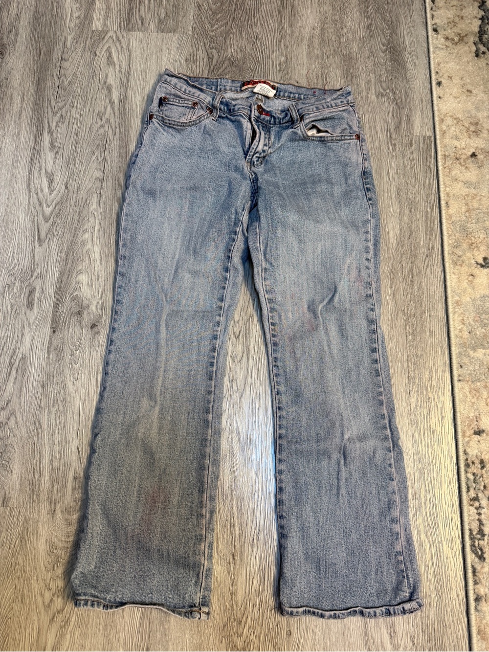 VTG Z Cavaricci Boot Cut Jeans Size 5 Light Wash Fade Low Rise Y2K 90s READ
